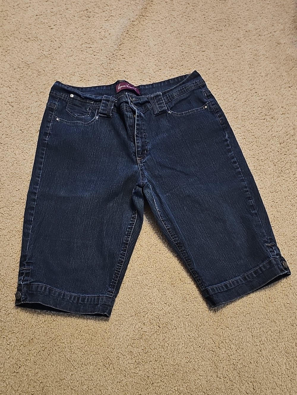Gloria Vanderbilt Dark Blue Denim Cropped Bermuda Shorts